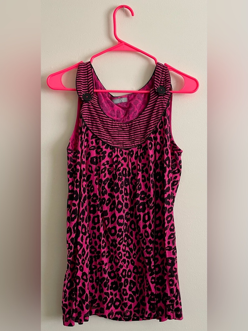🐆 dELiA*s Hot Pink and Black Leopard Print Tank 🐆